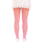 Leg Avenue Sweetheart Striped Net Tights with Keyhole and Mini Bow Detail