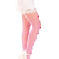 Leg Avenue Sweetheart Striped Net Tights with Keyhole and Mini Bow Detail - Pink - One Size