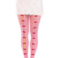 Leg Avenue Sweetheart Striped Net Tights with Keyhole and Mini Bow Detail