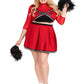 Leg Avenue Varsity Babe Set Crop Top with Cheer Logo, Pleated Skirt, and Pom Poms (3 Piece) - 1x/2x