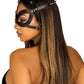 Leg Avenue Vegan Leather Studded Cat Mask - Black - One Size