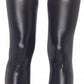 Leg Avenue Wet Look Thigh Highs - Black - Medium/Small