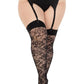 Leg Avenue Wild Rose Net Thigh Highs - 1x-2x