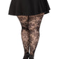 Wild Rose Net Tights - 1x-2x