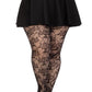 Wild Rose Net Tights - 1x-2x