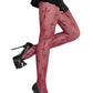 Leg Avenue Worship Me Cross Net Tights - Burgundy - One Size