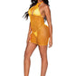 Leg Avenue Woven Net Twist Halter Mini Dress