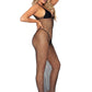 Leg Avenue Woven Twist Net Backless Maxi Dress - Black - One Size