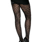 Leg Avenue Zebra Net Tights - Black - One Size