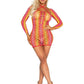 Leg Avenue Zig Zag Net Twist Halter Mini Dress with Keyhole Detail and Shrug