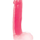 Lollicock Glow In The Dark Silicone Dildo with Balls - Glow In The Dark/Pink - 7in