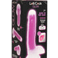 Lollicock Glow In The Dark Silicone Dildo with Balls - Glow In The Dark/Purple - 7in