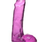 Lollicock Slim Stick Dildo with Balls - Grape Ice/Purple - 6in