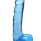 Lollicock Slim Stick Dildo with Balls - Berry Ice/Blue - 7in