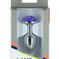 Lux Active Rose Anal Plug - Purple/Silver - 3in