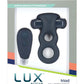 Lux Active Triad Silicone Rechargeable Vibrating Dual Cock Ring with Remote Control - Blue/Navy