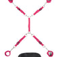 Lux Fetish Bed Spreader Restraint System - Hot Pink/Pink - 7 Piece Set