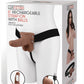 Lux Fetish Rechargeable Strap-On with Balls - Caramel - One Size - 6in