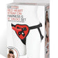 Lux Fetish Red Heart Strap-On Harness and Silicone Dildo - Black/Red - 5in - Set