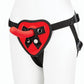 Lux Fetish Red Heart Strap-On Harness and Silicone Dildo