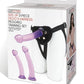 Lux Fetish Size Up Dildo and Harness Pegging Training - Purple - 3 Piece/Set