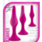 Luxe Beginner Plug Kit Silicone Butt Plugs 3 Sizes - Pink