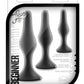 Luxe Beginner Silicone Butt Plug Kit 3 Sizes 3 Sizes - Black
