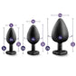 Luxe Bling Butt Plugs Silicone Training Kit with White Gems (3 Size Kit
