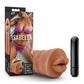 M For Men Isabella Vibrating Masturbator with Bullet - Mouth - Brown/Caramel