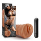 M For Men Julieta Vibrating Masturbator with Bullet - Pussy - Brown/Caramel