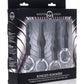 Master Series 4 Piece Anal Rimmer Ringed Silicone Kit - Black