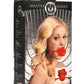 Master Series Blossom Gag Silicone Rose Gag - Black/Red