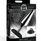 Master Series Butt Slut Metal and Silicone Butt Plug - Black/Metal/Silver