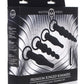 Master Series Premium Ranged Rimmers 3x Vibrating Silicone Rimming Anal Training - Black - 5 Piece/Set