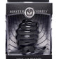 Master Series Silicone Ribbed Hollow Anal Plug - Black - Medium