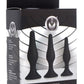 Master Series Triple Spire Tapered Silicone Anal Trainer - Black - 3 Piece/Set