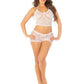 Mini Heart Trimmed Heart Net Halter Cami and Boy Short Panty