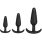 Mood Naughty 1 Trainer Silicone Anal Plug - Black - Large/Small - 3 Piece Set