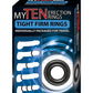 My Ten Erection Rings Tight Firm Cock Rings - Black