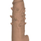 Natural Realskin Spiked Vibrating Penis Xtender - Brown