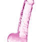 Naturally Yours Crystalline Dildo - Pink/Rose - 6in