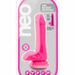 Neo Dual Density Dildo with Balls - Neon Pink/Pink - 6in