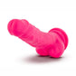 Neo Dual Density Dildo with Balls - Neon Pink/Pink - 7.5in