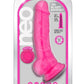 Neo Dual Density Dildo with Balls - Neon Pink/Pink - 7.5in