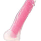 Neo Elite Glow In The Dark Dildo with Balls - Glow In The Dark/Pink - 7.5in