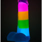 Neo Elite Glow In The Dark Silicone Rainbow Rave Dildo