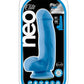 Neo Elite Silicone Dual Density Cock with Balls - Blue/Neon Blue - 7.5in