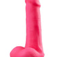 Neo Elite Silicone Dual Density Dildo with Balls - Neon Pink/Pink - 6in