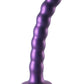 Ouch! Beaded G-Spot Silicone Dildo 6.5in - Metallic - Purple