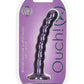 Ouch! Beaded G-Spot Silicone Dildo 6.5in - Metallic - Purple